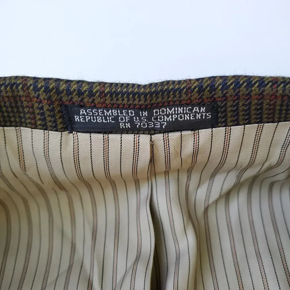 Hunting Horn Ivy Prep Glen Plaid Wool Blazer Jacket Sport Coat J Riggins 38R